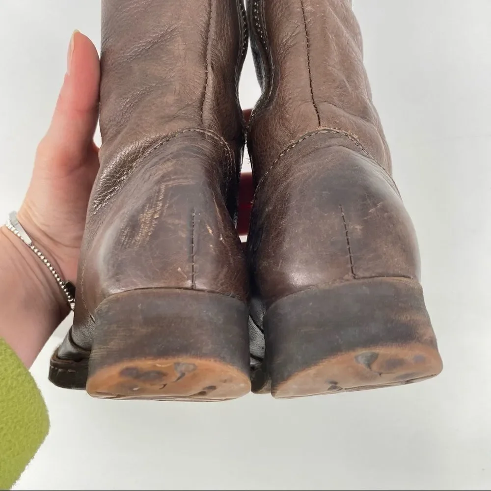 Born Women’s Dark Brown Leather Full Zip Riding Boots‎ Size 6 flannel lined
